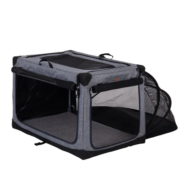 Niche pliable Pet Home - taille L : L 61 x P 91 x H 58 cm - gris, pour chien et chat