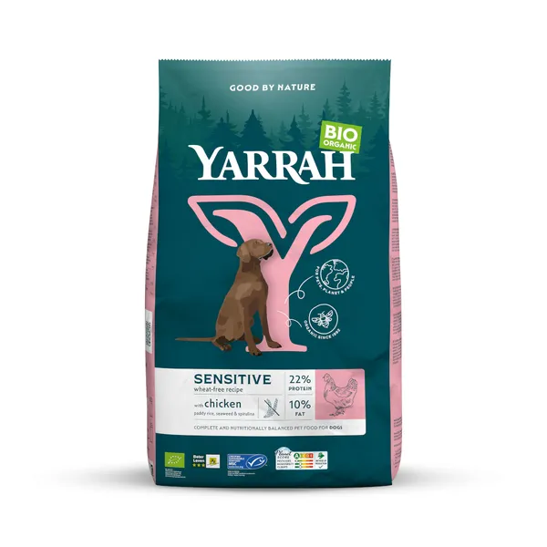 Yarrah Bio Sensitive, poulet & riz bio - Croquettes pour chien