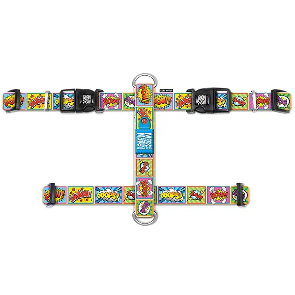 Harnais en H Max & Molly Comic pour chien - taille M : tour de poitrail 53-69 cm