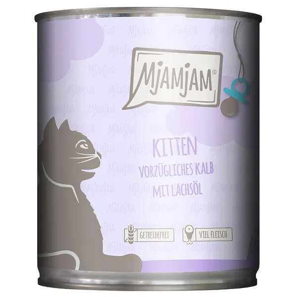 MjAMjAM Kitten excellent veau avec huile de saumon nourriture pour chat humide