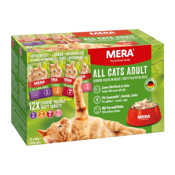 Lot mixte MERA Cats Adult 12 x 85 g pour chat - 24 x 85 g