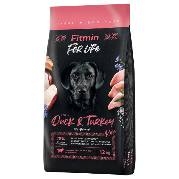 Fitmin Dog For Life, canard et riz, nourriture sèche pour chiens