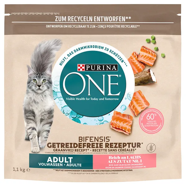 PURINA ONE Sans céréales Adult saumon pour chat - 1,1 kg
