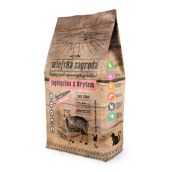 Wiejska Zagroda agneau, krill pour chat - 2 x 5 kg