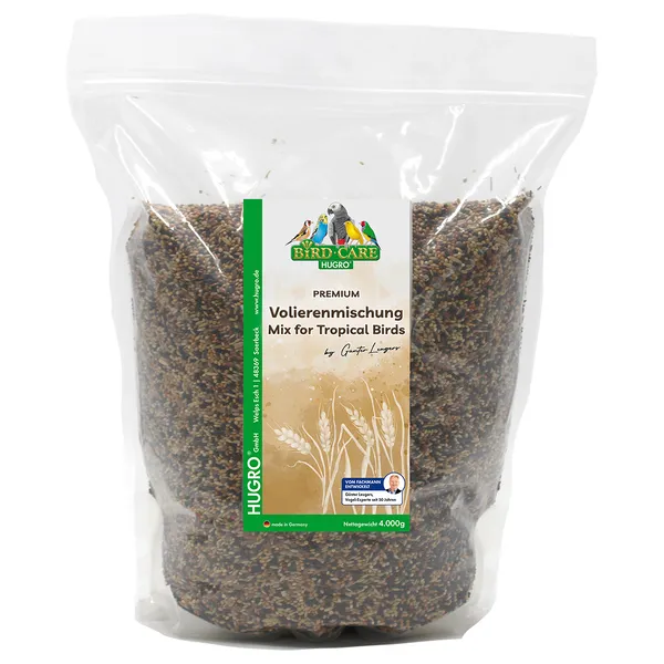 Lot économique : 2 x 4 kg mélange pour volière premium Hugro, nourriture pour oiseaux