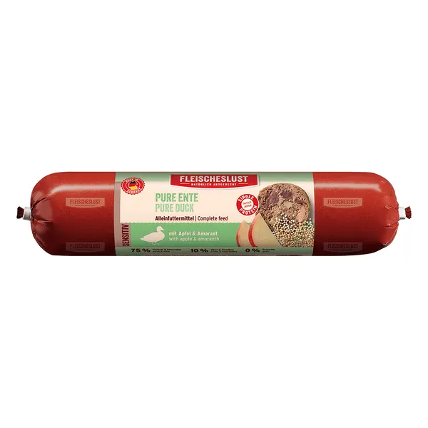 Lot Fleischeslust 12 x 800 g - Sensitive : pur canard, pomme, amarante