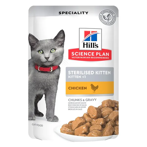 Lot économique : 24x85g Hill's Science Plan Kitten Poulet Nourriture humide pour chats