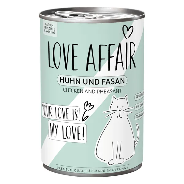 6x400g poulet & faisan Hardys LOVE AFFAIR nourriture humide pour chats