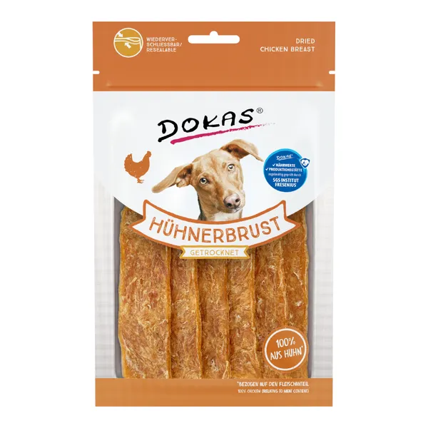 70g Dokas Poitrine de poulet séchée friandises pour chien