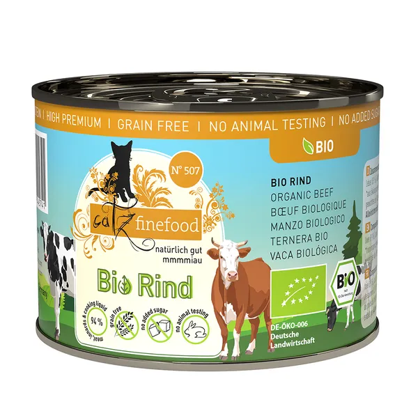 catz finefood Bio 24 x 200 g pour chat - No. 507 bœuf bio