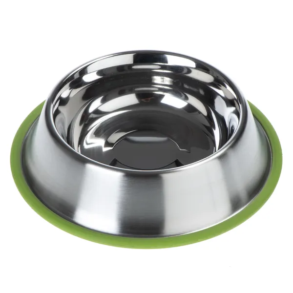 Lot de 2 Gamelles en inox 450mL Silver Line verte pour chien et chat - d20 cm