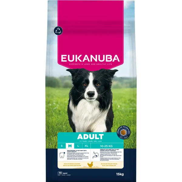 15kg Eukanuba Premium Nutrition Adult Medium Breed poulet sec