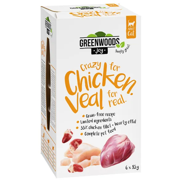 Greenwoods Joy filet de poulet, veau - Pâtée pour chat