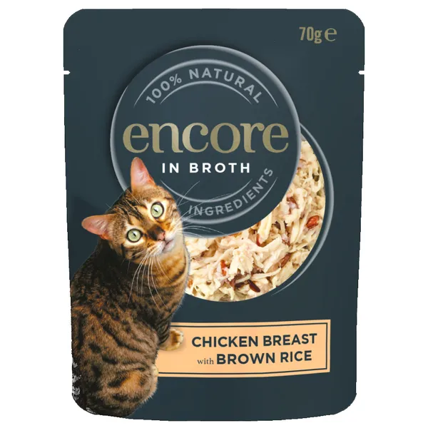 Encore 16 x 70 g sachets pour chat - blanc de poulet, riz complet