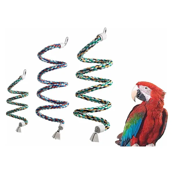 Jouet pour oiseaux spirale en corde taille S environ L 60 cm, corde 15 mm de diamètre