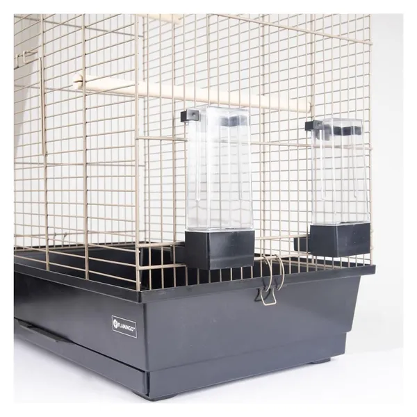 FLAMINGO Cage à perruches Marja 54x34x75 cm Taupe métallique