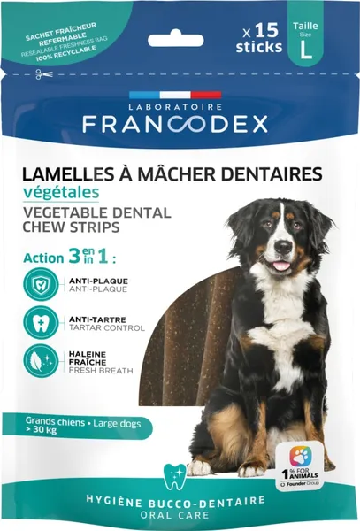 Friandises Chien - Francodex Lamelles à mâcher dentaires pour grands chiens x15 – photo 2