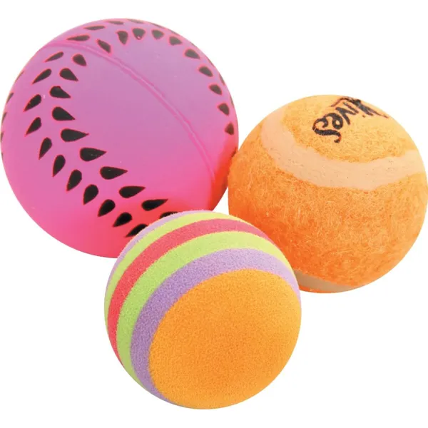 Set de 3 balles variées pour chat 4 cm  – photo 3
