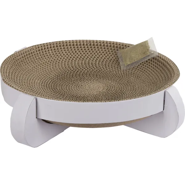 Corbeille griffoir Platinum 35x35x10cm, avec Catnip, blanc – photo 4