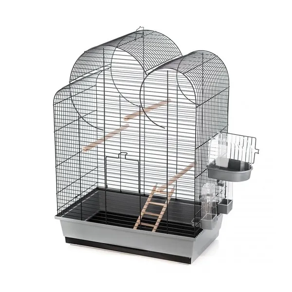 Duvoplus Cage à oiseaux avec accessoires Eliza 54x34x75cm Gris et noir – photo 2