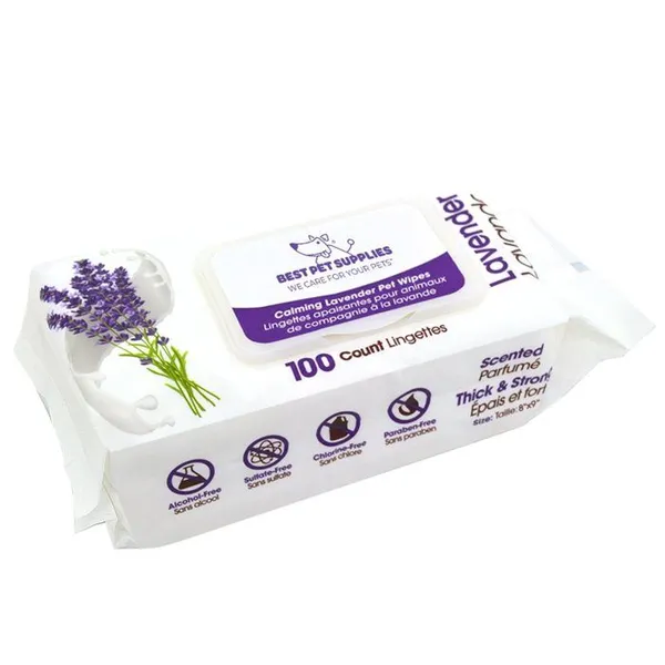 Lingettes de toilettage pour chiens et chats (paquet de 100) by Best Pet Supplies - senteurs naturelles pour les peaux sèches ou