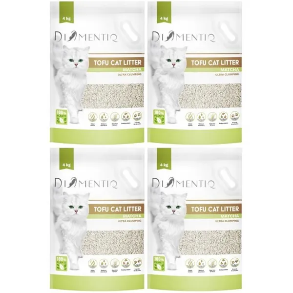 Litière agglomérante pour chat DIAMENTIQ Tofu 4 kg MATCHA