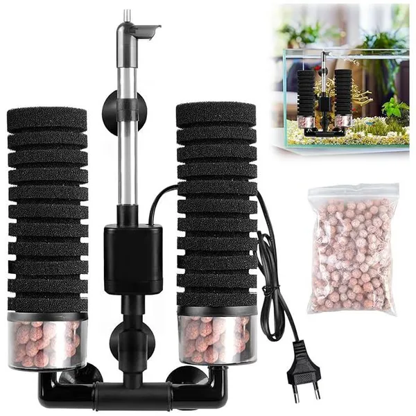 Filtre daquariumFiltre épongeFiltre électriqueboule filtranteDouble éponge silencieusePour filtration biologique mécanique