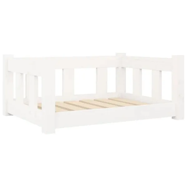 Lit pour chien panier canapé confortable 65,5 x 50,5 x 28 cm bois de pin solide blanc 02_0042763