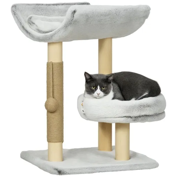 PawHut - Abre à chat - Panneau de particules - 40x40x66.5cm - Gris