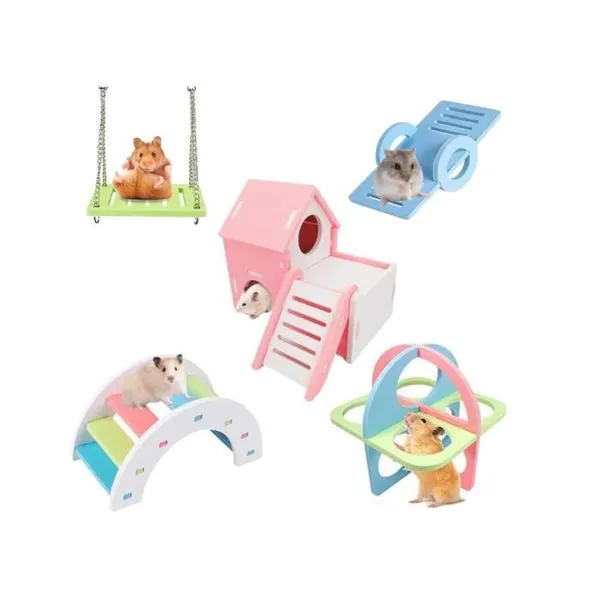 Jouet pour Hamster - Mignon - 5 Pices - PVC cologique - Intrieur - Multicolore JOUET