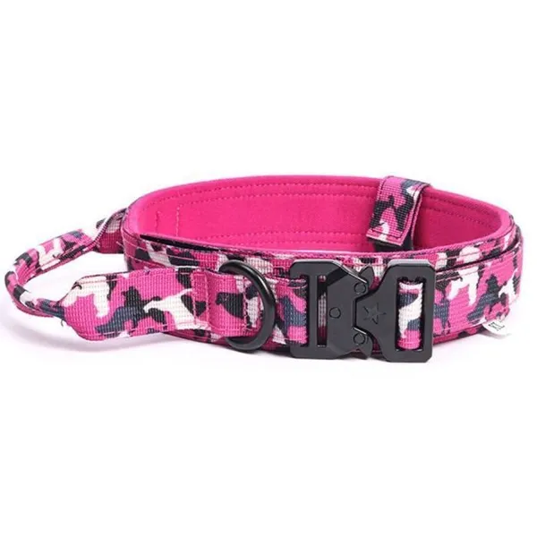 Collier De Chien Militaire Pour Chiens De Taille Moyenne, Colliers En Nylon Réglables Avec Poignée