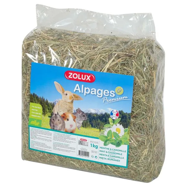 Foin des Alpages premium Zolux à la menthe et à la camomille