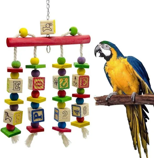 Jouets colors pour perroquet balanoires ducatives jouets mcher pour ara et cacatos Animalerie < Oiseau < Jouet po