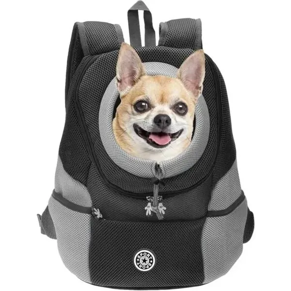 Sac dos transport chien tête hors sac respirant étanche noir M Label