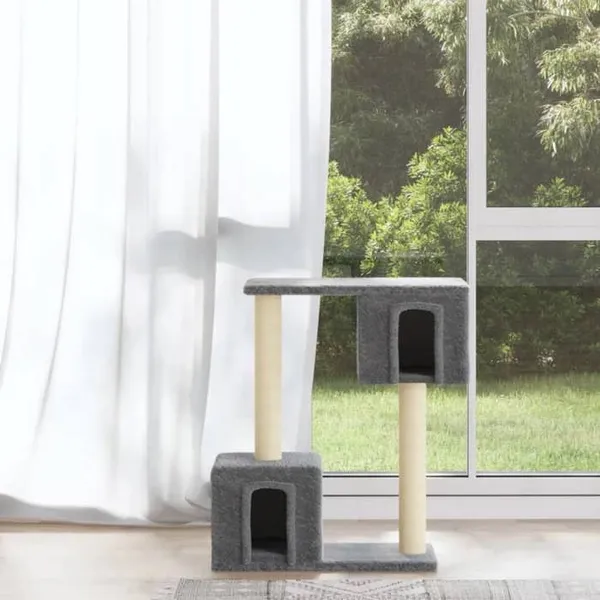 Arbre à chat - vidaXL - Gris clair - 60 cm - Sisal - Bois dingénierie