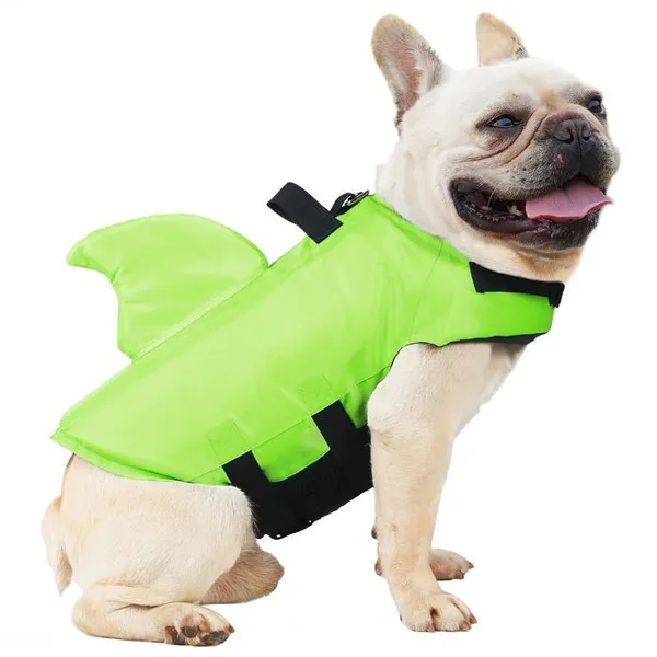 Gilet de sauvetage pour chien gilet de sécurité bouée de sauvetage pour chiot costume de natation(M vert)