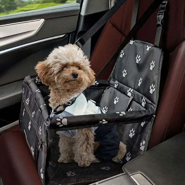 Siège auto pour chien - PZCC - Respirant - Lavable - Pliable - 40x32x25 cm - Pour animaux jusquà 6 kg - Imperméable