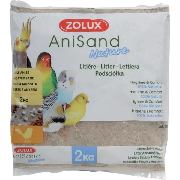 Zolux Anisand Nature Sable Pour Oiseaux 2 Kg