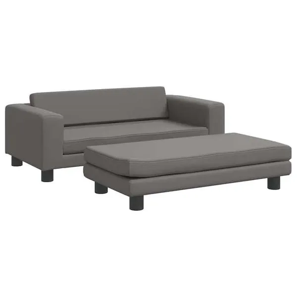 Lit pour chien panier canapé confortable avec extension 100 x 50 x 30 cm similicuir gris 02_0043065