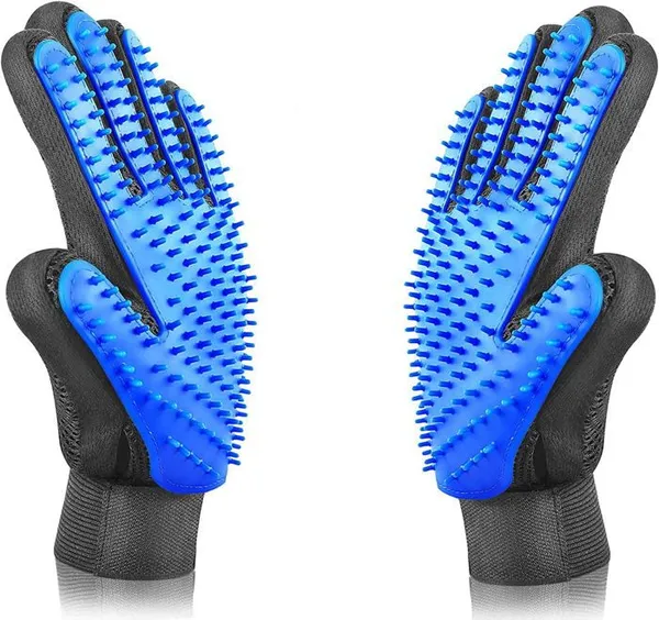 Gant de toilettage pour animaux, brosse douce pour éliminer les poils, design amélioré à cinq doigts, pour chiens, chats et chev