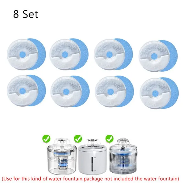 Filtres pour fontaine à eau pour chat - Phoesky - Charbon actif - Système de filtration à cycle quadruple - 413 pouces