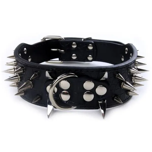 Pet Artist Collier De Chien Clouté En Cuir Luxueux Avec Pointes Pointues, Collier Pour Chiens Anti-Mordant