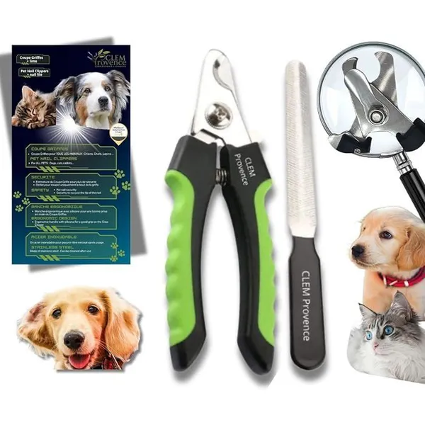 - Coupe Griffes Chien   Chat - Coupe Ongle avec lime - Ciseaux Toilettage En Acier Inoxydable Puissant Idéal COUPE ONGLES