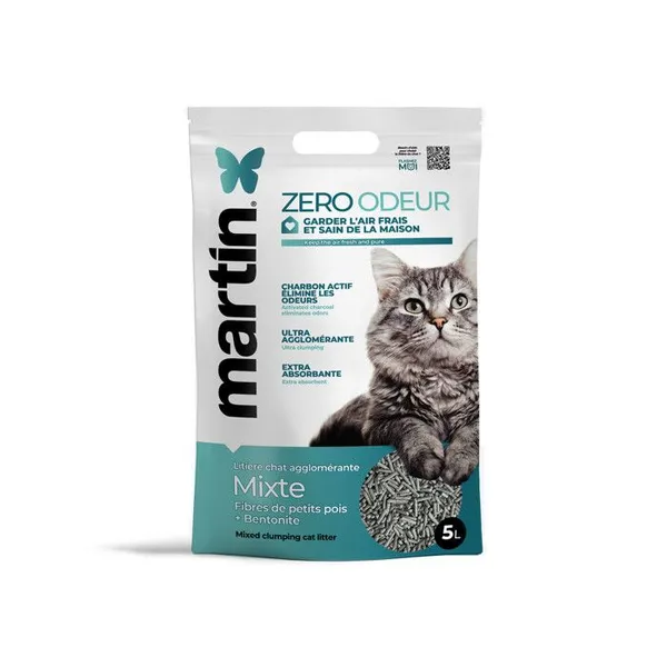 Litière pour chat zero odeur Martin Sellier Agglo