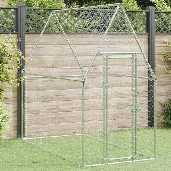 Enclos - Cage pour poules - argenté 200x100x190 cm - Acier galvanisé SS00079072