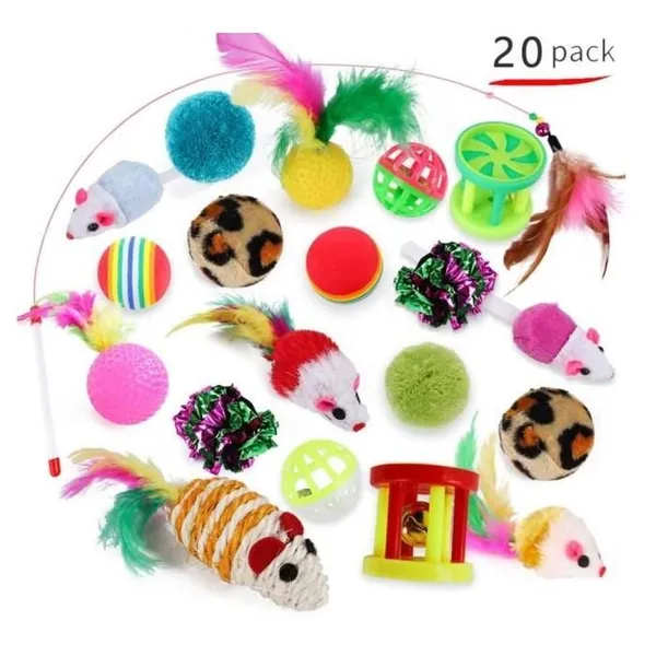 Lot de 20 jouets pour chat chatons