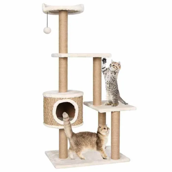 Arbre à chat - vidaXL - 123 cm - Herbiers marins - Beige