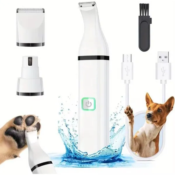 Kit de toilettage 3 en 1 pour chiens - Convient aux chiens de petite moyenne et grande taille - 1 kit blanc