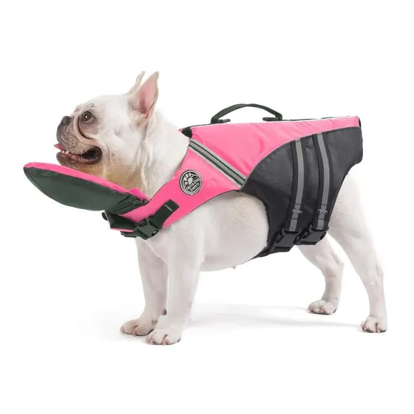 Gilet de sauvetage réfléchissant pour chien avec flotteur de cou amovible et flottabilité élevée pour la natation et la navigation