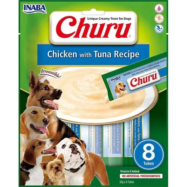 Complément Alimentaire Pour Chien - Inaba Churu - Inaba Churu Puree Chicken - Thon - 8 Sachets - Savoureux